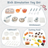 Kids Play Kitchen Toy with Stove Sink Oven with Light and Sound