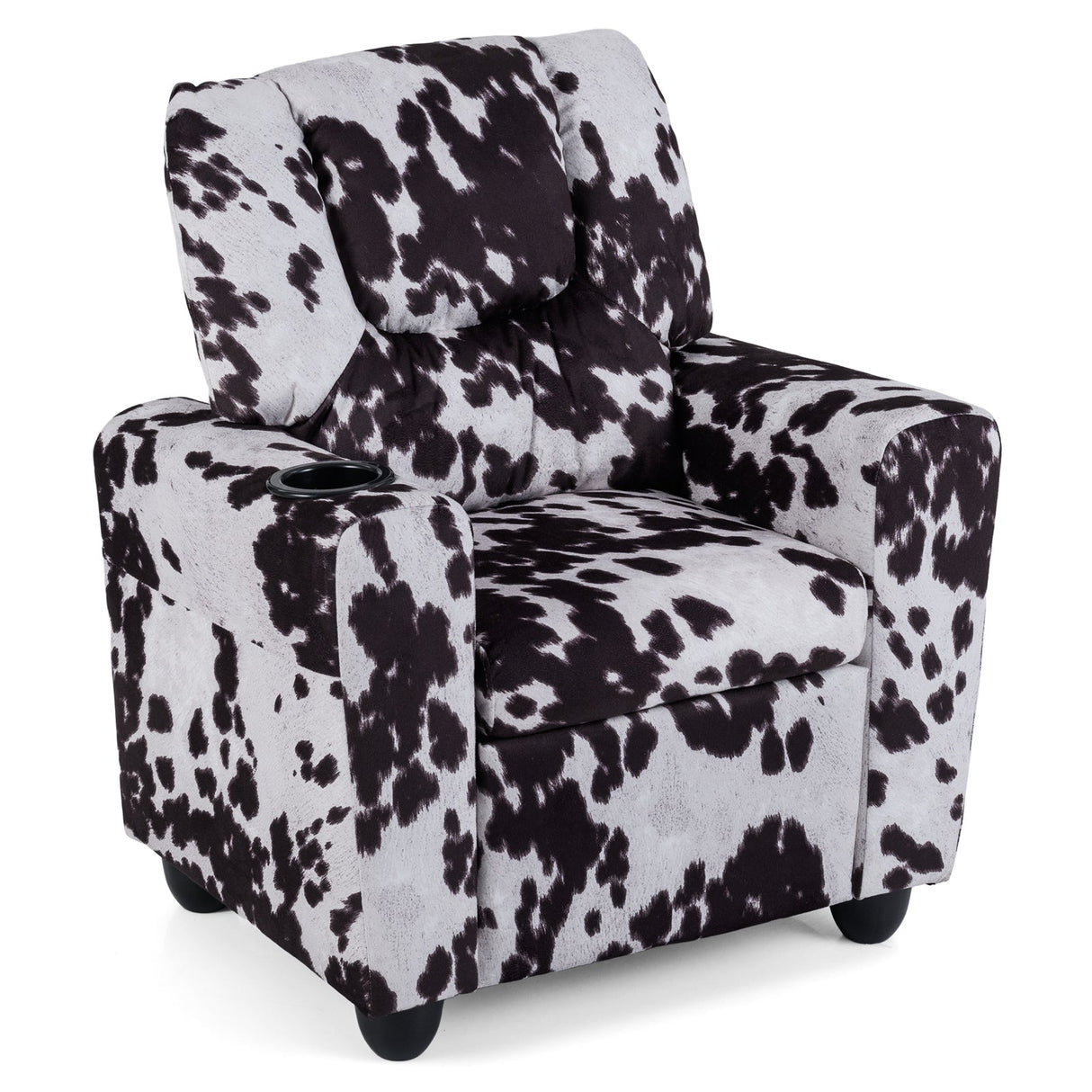 Kids Recliner Chair Push Back Toddler Reclining Armchair with Cup Holder