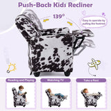 Kids Recliner Chair Push Back Toddler Reclining Armchair with Cup Holder