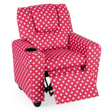 Kids Recliner Chair Push Back Toddler Reclining Armchair with Cup Holder