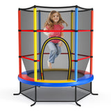 Cama elástica infantil recreativa de 55 pulgadas con red de seguridad
