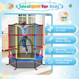 Cama elástica infantil recreativa de 55 pulgadas con red de seguridad