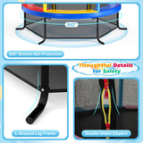 Cama elástica infantil recreativa de 55 pulgadas con red de seguridad