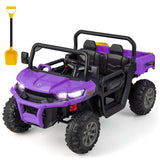 12V 2-Seater Kids Ride On Dump Truck with Dump Bed and Shovel