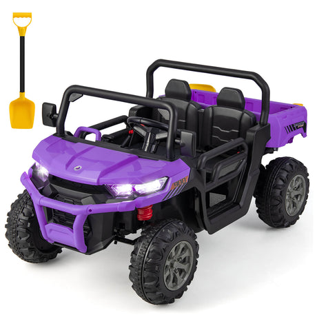 Camión Volquete para Niños de 12V y 2 Asientos con Caja Basculante y Pala