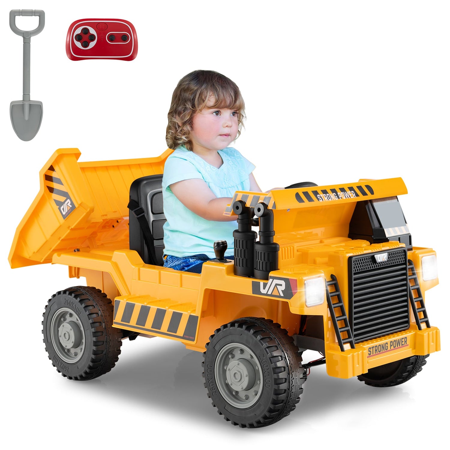 Kids Ride on Dump Truck 12V Ride on Car with Electric Dump Bed