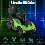 Coche Montable de Empuje Lamborghini 3 en 1 con Licencia, Barandilla de Seguridad y Mango