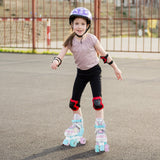 Kids Roller Skates 4 Sizes Adjustable Quad Skates with Light-up Wheels
