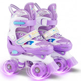 Patines para niños 4 tallas ajustables con ruedas luminosas para niños pequeños de 5 a 7 años (S)