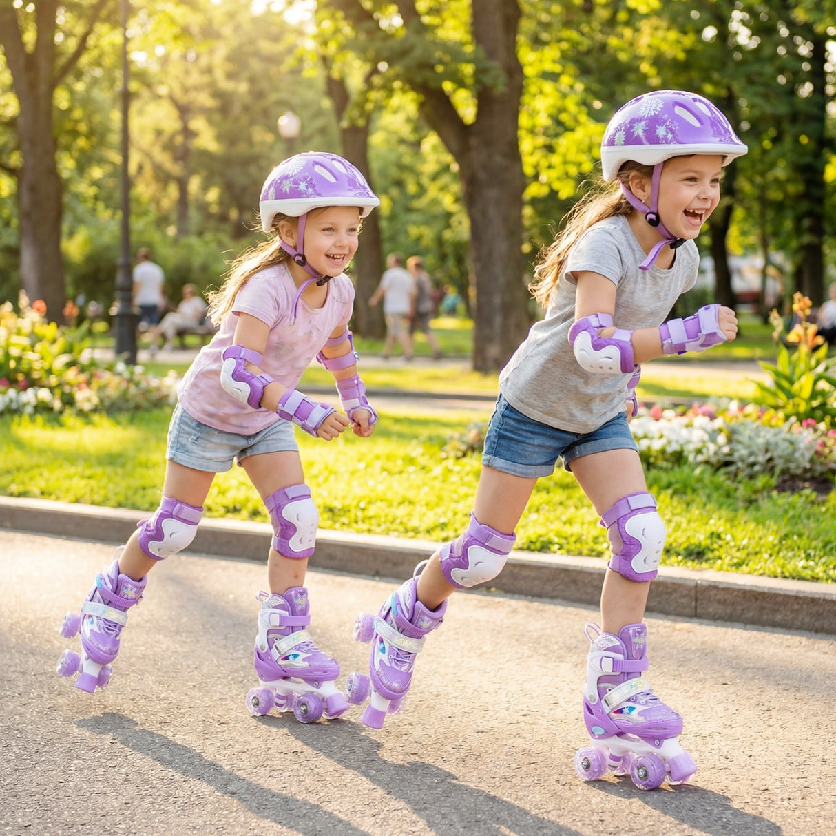 Patines para niños 4 tallas ajustables con ruedas luminosas para niños pequeños de 5 a 7 años (S)