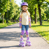 Patines para niños 4 tallas ajustables con ruedas luminosas para niños pequeños de 5 a 7 años (S)