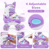 Patines para niños 4 tallas ajustables con ruedas luminosas para niños pequeños de 5 a 7 años (S)