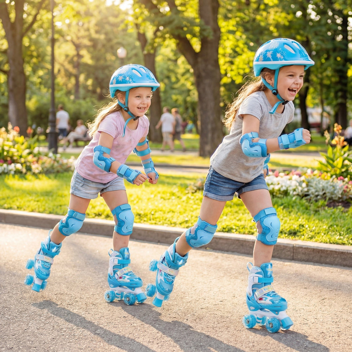 Patines para niños 4 tallas ajustables con ruedas luminosas para niños pequeños de 5 a 7 años (S)