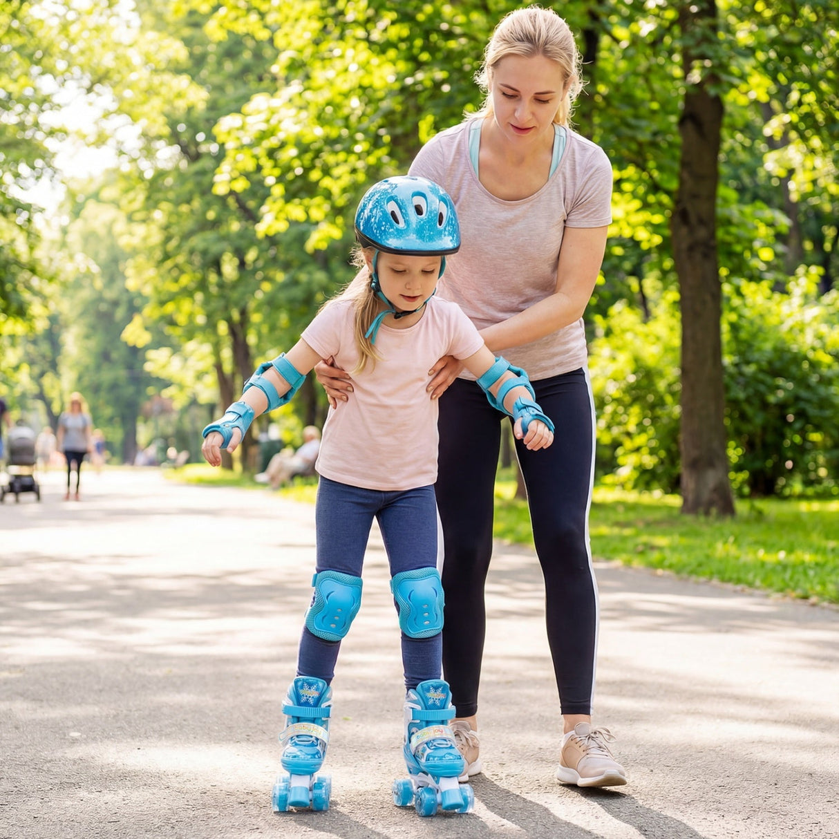 Patines para niños 4 tallas ajustables con ruedas luminosas para niños pequeños de 5 a 7 años (S)