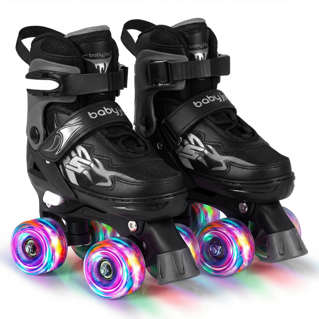 Patines de ruedas para niños y niñas, ajustables a 4 tallas, con ruedas luminosas
