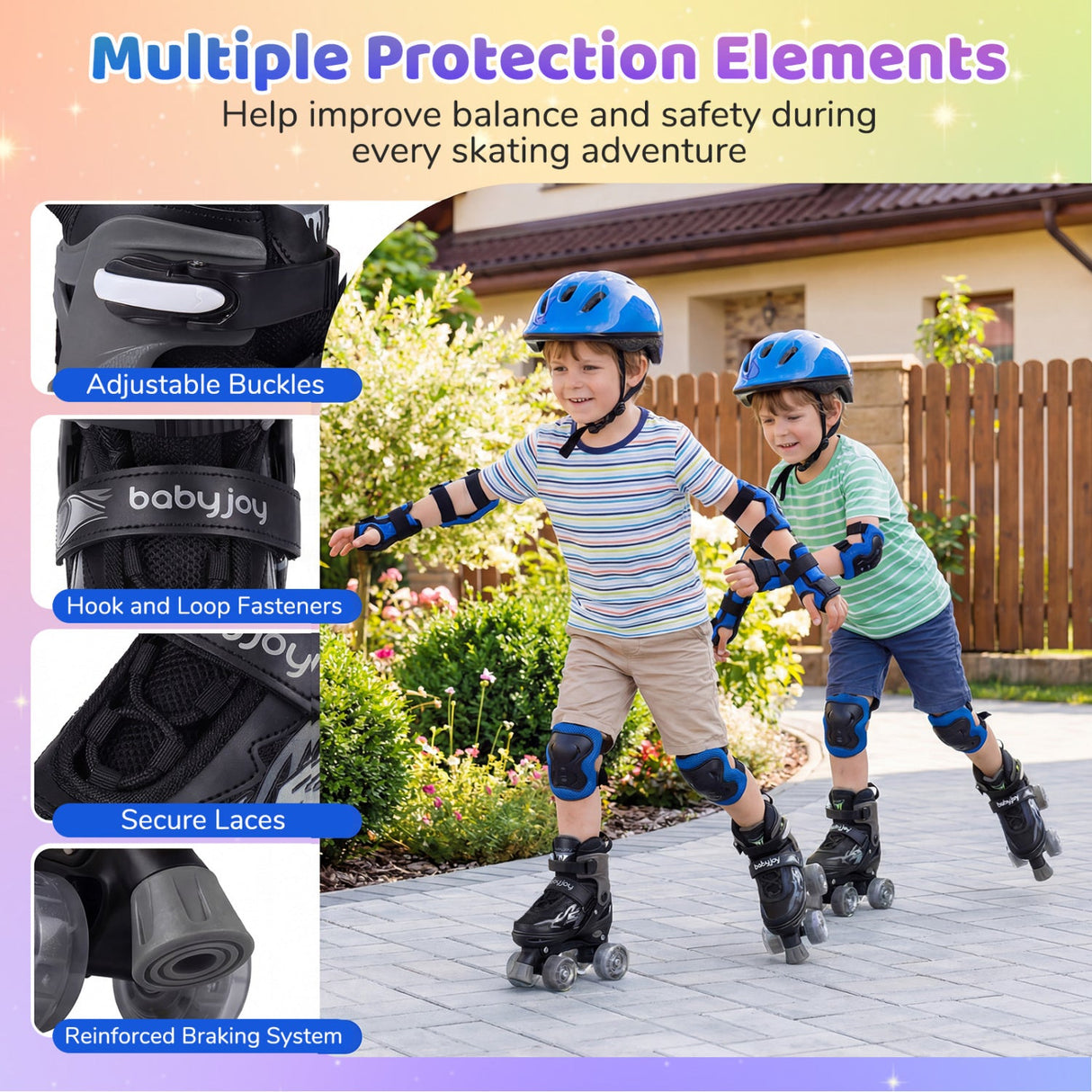 Patines de ruedas para niños y niñas, ajustables a 4 tallas, con ruedas luminosas