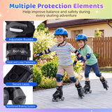 Patines de ruedas para niños y niñas, ajustables a 4 tallas, con ruedas luminosas