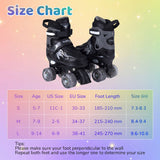 Patines de ruedas para niños y niñas, ajustables a 4 tallas, con ruedas luminosas