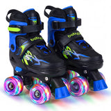 Patines de ruedas para niños y niñas, ajustables a 4 tallas, con ruedas luminosas