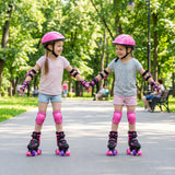Patines de ruedas para niños y niñas, ajustables a 4 tallas, con ruedas luminosas