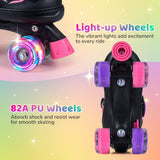 Patines de ruedas para niños y niñas, 4 tamaños ajustables, patines con ruedas iluminadas para exteriores