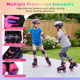 Patines de ruedas para niños y niñas, 4 tamaños ajustables, patines con ruedas iluminadas para exteriores