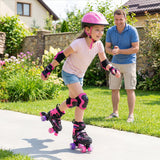 Patines de ruedas para niños y niñas, 4 tamaños ajustables, patines con ruedas iluminadas para exteriores