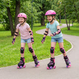 Patines de ruedas para niños y niñas, 4 tamaños ajustables, patines con ruedas iluminadas para exteriores