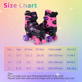 Patines de ruedas para niños y niñas, 4 tamaños ajustables, patines con ruedas iluminadas para exteriores