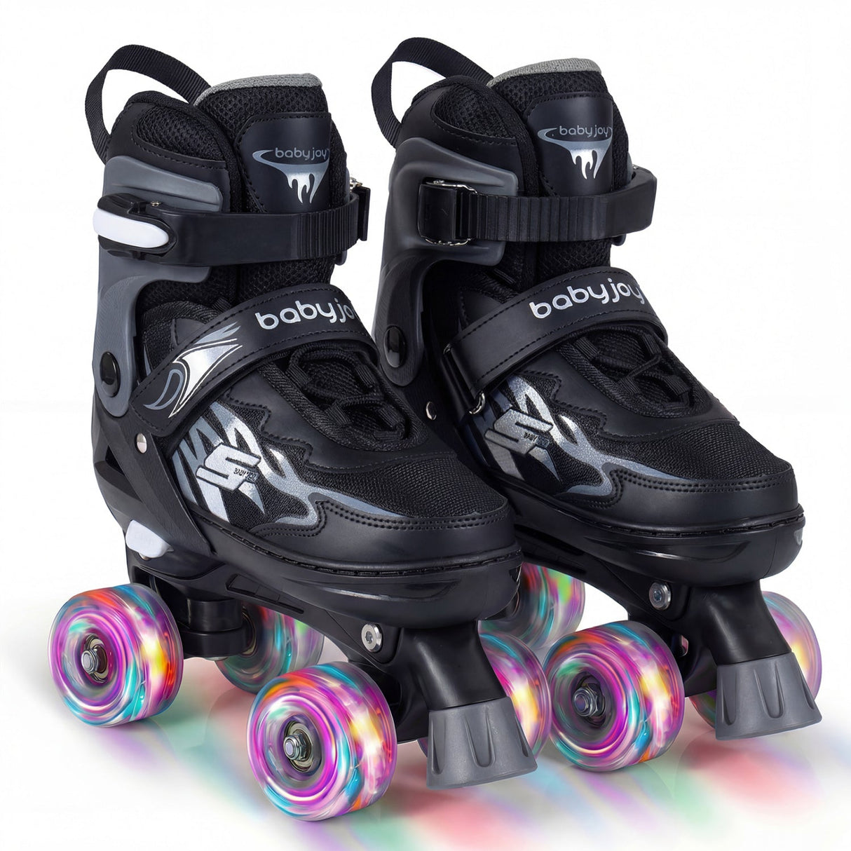 Patines de ruedas para niños y niñas, 4 tamaños ajustables, patines con ruedas iluminadas para exteriores