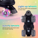 Patines de ruedas para niños y niñas, 4 tamaños ajustables, patines con ruedas iluminadas para exteriores