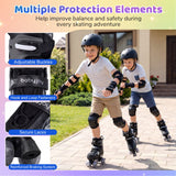 Patines de ruedas para niños y niñas, 4 tamaños ajustables, patines con ruedas iluminadas para exteriores
