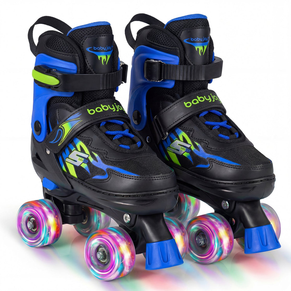 Patines de ruedas para niños y niñas, 4 tamaños ajustables, patines con ruedas iluminadas para exteriores