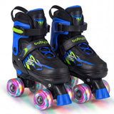 Patines de ruedas para niños y niñas, 4 tamaños ajustables, patines con ruedas iluminadas para exteriores