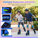 Kids Roller Skates for Girls Boys Teens 4 Sizes Adjustable Quad Skates with Light-up Wheels