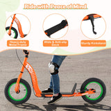 Kids Scooter Youth Kick Scooter with Adjustable Height Handlebar 12-Inch Inflatable Wheels