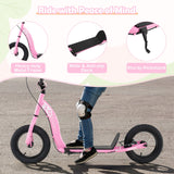 Kids Scooter Youth Kick Scooter with Adjustable Height Handlebar 12-Inch Inflatable Wheels