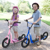 Kids Scooter Youth Kick Scooter with Adjustable Height Handlebar 12-Inch Inflatable Wheels
