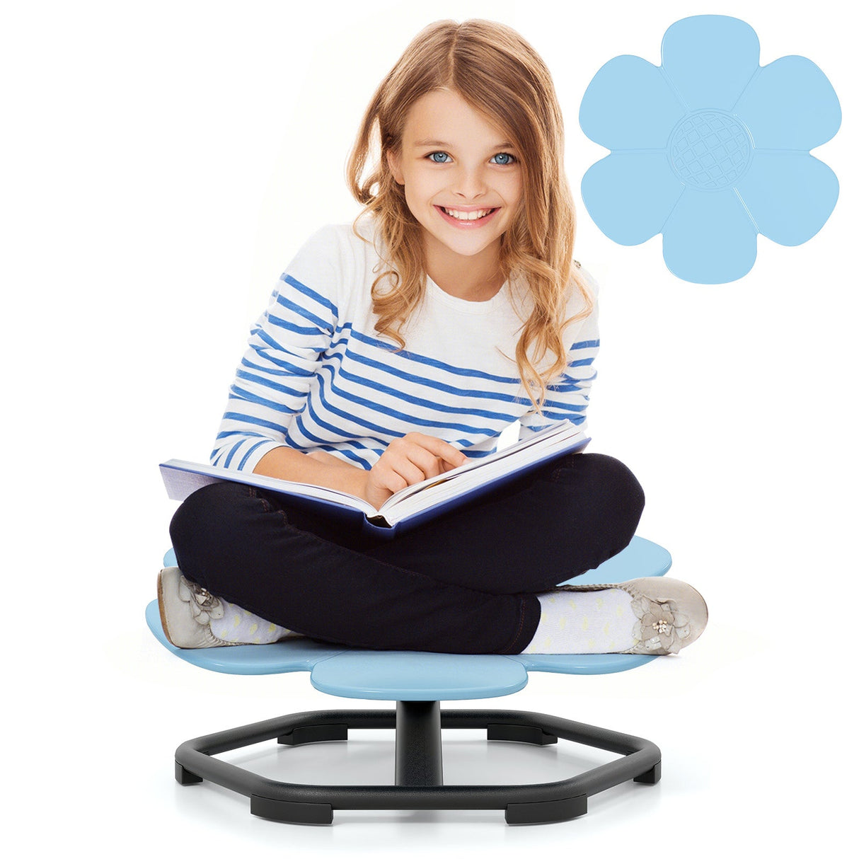Sillón giratorio sensorial para niños, pétalo de elefante, giratorio 360°