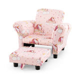 Kids Single Sofa with Cute Patterns Ergonomic Backrest and Armrests