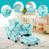 Kids Single Sofa with Cute Patterns Ergonomic Backrest and Armrests
