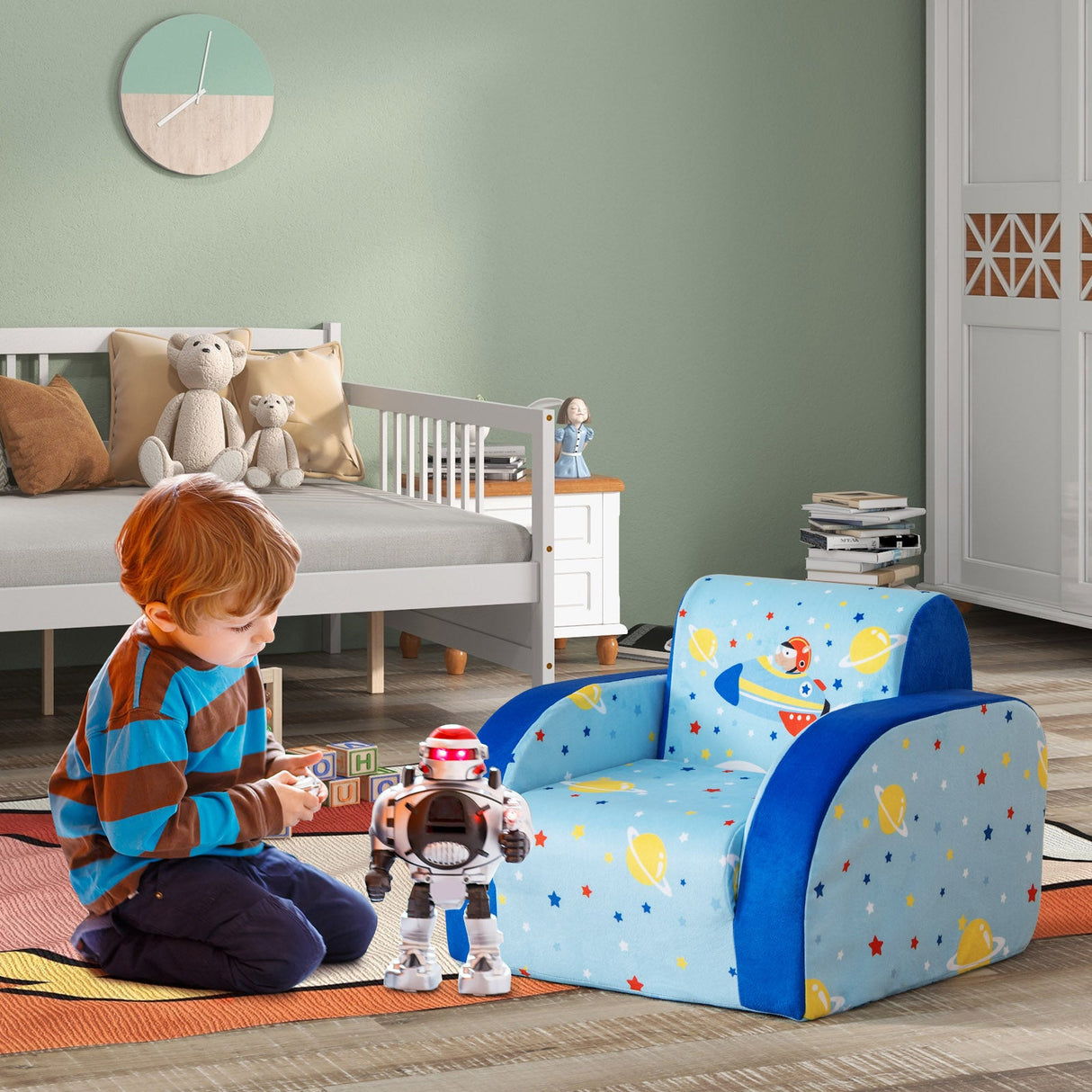Sofá convertible 3 en 1 para niños, plegable para siestas, juegos y dormir