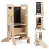 Torre de Aprendizaje para Niños con Pizarra Desmontable y Juegos Montessori para Mayores de 3 Años