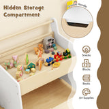 Kids Table and Chair Set with 2 in 1 Detachable Tabletop and Storage-White