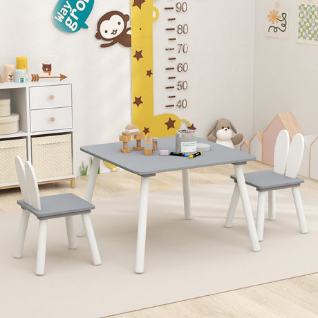 Juego de mesa y 2 sillas para niños de 3 piezas para manualidades y meriendas