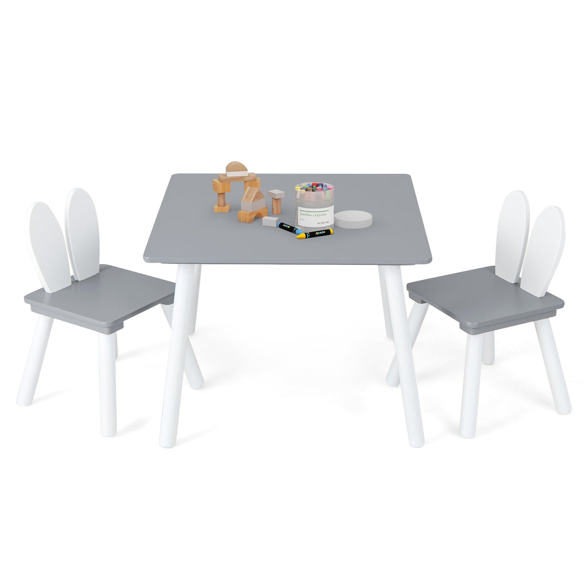 Juego de mesa y 2 sillas para niños de 3 piezas para manualidades y meriendas
