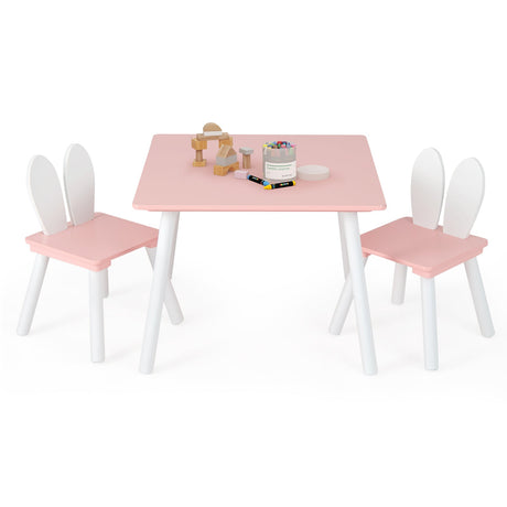 Juego de mesa y 2 sillas para niños de 3 piezas para manualidades y meriendas