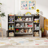 Kids Toy Storage and Bookshelf with Boxes and Open Shelves
