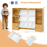 Kids Toy Storage and Bookshelf with Boxes and Open Shelves