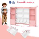 Kids Toy Storage and Bookshelf with Boxes and Open Shelves